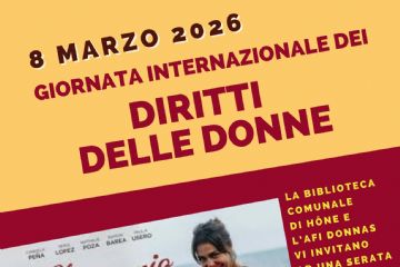 8 marzo 2026 - Giornata Internazionale dei Diritti delle Donne
La Biblioteca comunale di Hône e l'AFI Donnas Vi invitano ad una serata di cineforum, Il matrimonio di Rosa (una commedia ben riuscita sull'importanza di amare se stessi con la giusta misura), con spunti di riflessione e tisana finale. 
Domenica 8 marzo 2026 
Salone polivalente del Comune di Hône via E. Chanoux, 89
Ore 20:45
L'ingresso è libero.