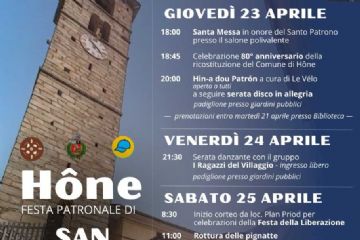 Hône Festa PAtronale di San Giorgio dal 23 al 25 aprile 2026